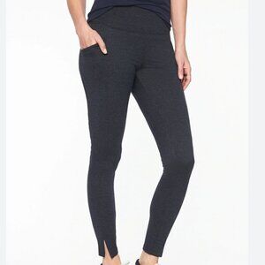 Athleta Herringbone Mercer Tight Leggings Travel Pants‎ Split Ankle Hem Pockets